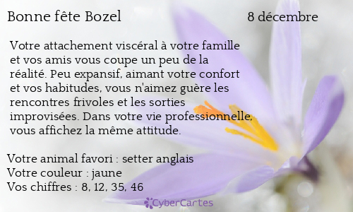 Carte bonne fête Bozel