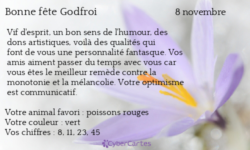 Carte bonne fête Godfroi