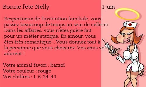 Carte bonne f&ecirc;te Nelly