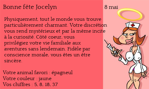 Carte bonne fête Jocelyn